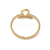 Real 18K Gold Plated 304 Stainless Steel Adjustable Finger Ring RJEW-L115-01G-10-3