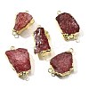 Raw Rough Natural Dyed Quartz Crystal Links Connector Charms G-K189-04LG-09-1