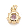 Brass Inlaid Clear Cubic Zirconia Charms KK-A161-34G-E-2