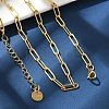 Ion Plating(IP) 304 Stainless Steel Paperclip Chain Necklace LS-NJEW-D045-14G-2