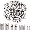 40Pcs 4 Style 304 Stainless Steel Cord Ends STAS-UN0029-93-1