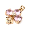 Brass Micro Pave Cubic Zirconia Pendants KK-K274-13G-3