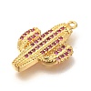 Brass Micro Pave Cubic Zirconia Pendants KK-M295-18G-02-2