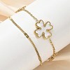 304 Stainless Steel Shell Pearl Pendant Multi-strand Bracelets BJEW-U028-01G-2