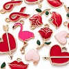 36Pcs 6 Style Valentine's Day Alloy Enamel Pendants ENAM-LS0001-72-4