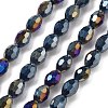 Electroplate Glass Beads Strands EGLA-A037-P6x8mm-B04-1