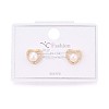 925 Sterling Silver Micro Pave Clear Cubic Zirconia Hear Stud Earrings STER-N016-78G-3