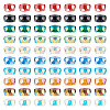 100Pcs 10 Colors Transparent Glass Beads Strands GLAA-TA0001-40-2