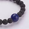 Natural Lava Rock Beaded Stretch Bracelets BJEW-JB02906-3