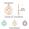16Pcs 4 Colors Light Gold Plated Alloy Enamel Pendants ENAM-FS0001-85-4