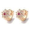 Rack Plating Brass Micro Pave Cubic Zirconia Hoop Earrings LS-EJEW-P238-29KCG-1