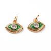 Brass Micro Pave Clear Cubic Zirconia Charms KK-C100-15G-A01-2