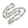 Non-Tarnish Unisex 304 Stainless Steel Figaro Chain Necklaces X-NJEW-H215-03P-4