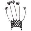 2Pcs Halloween Gothic Finger Ring Bracelets for Women BJEW-CN0001-15-6