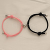Alloy Heart-shaped Magnetic Braided Rope Bracelets for Couple Girlfriends WG59636-10-1