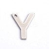 Tarnish Resistant 304 Stainless Steel Letter Charms X-STAS-O072-Y-1