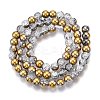 Electroplated Crackle Glass Beads Strands EGLA-N014-6mm-04-2
