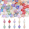 100Pcs 10 Styles Star Glass Connector Charms PALLOY-HY00074-1