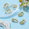 6Pcs Brass Micro Pave Clear Cubic Zirconia Screw Carabiner Lock Charms ZIRC-ME0001-07-5
