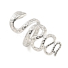 Non-Tarnish 304 Stainless Steel Snake Wrap Open Cuff Ring for Women RJEW-A043-29P-1