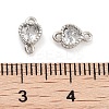 Brass Pave Clear Cubic Zirconia Connector Charms KK-P271-35P-3