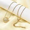 304 Stainless Steel Pave Clear Glass Rhinestone Shell Shape Pendant Ball Chain Necklaces for Women NJEW-K255-53G-2