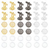 Unicraftale 12Pcs 3 Colors Brass Cuff Button BUTT-UN0001-22-1