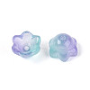 Transparent Two Tone Spray Painted Glass Bead Caps A-GLAA-Q089-002B-002-2