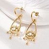 304 Stainless Steel Shell Pearl Dangle Stud Earrings for Women EJEW-U051-06G-1