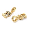 Brass Pave Clear Cubic Zirconia European Dangle Charms KK-L257-24G-02-2