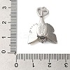Brass Micro Pave Clear Cubic Zirconia Fold Over Clasps with Shell KK-S382-07P-3