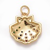 Rack Plating Brass Micro Pave Colorful Cubic Zirconia Pendants KK-M229-13G-2