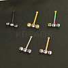304 Stainless Steel Crystal Rhinestone 3 Flat Round Nose Bone Rings WGC36FF-04-2