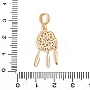 Brass Micro Pave Clear Cubic Zirconia Woven Web/Net with Feather European Dangle Charms LS-KK-A244-04G-3