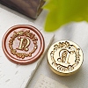 Golden Tone Wax Seal Brass Stamp Head DIY-B079-01G-N-1