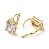 Golden Brass Micro Pave Cubic Zirconia Hoop Earrings EJEW-C073-05D-G-2