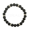 Natural Obsidian Round Beaded Stretch Bracelets for Women Men IS6879-6-1