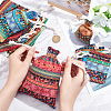 12Pcs 12 Styles Bohemian Rectangle Geometric Print Linenette Drawstring Bags ABAG-NB0001-89-3