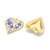 Printed Style 304 Stainless Steel Heart Pendants STAS-T071-26C-G-2