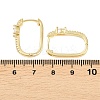 Rectangle Brass Micro Pave Clear Cubic Zirconia Hoop Earrings EJEW-D348-07G-3