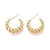 Swirl C-Shaped Brass Stud Earrings EJEW-T047-91G-2