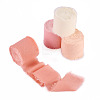 4 Rolls 4 Colors Frayed Polyester Ribbon OCOR-TA0002-87B-2
