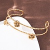 304 Stainless Steel Cuff Bangles for Women BJEW-P377-03G-3