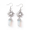 Opalite Bullet with Sun Dangle Earrings EJEW-I276-01P-17-2