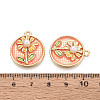 Rack Plating Alloy Enamel and ABS Imitation Pearl Pendants ENAM-T024-84A-G-3