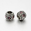 Antique Silver Plated Alloy Rhinestone European Beads CPDL-J031-27AS-1