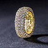 Brass Micro Pave Clear Cubic Zirconia Finger Rings for Women FS-WG796B2-05-1