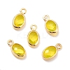 Eco-Friendly Brass with Glass Pendants KK-K268-01-2