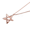 925 Sterling Silver Star Rhinestone Pendant Necklaces TS-N264-RG-2