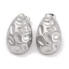 Non-Tarnish Teardrop 304 Stainless Steel Stud Earrings EJEW-H013-31P-1